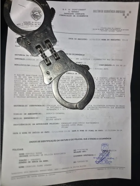 Policia Rodoviária prende mulher por embriaguez ao volante