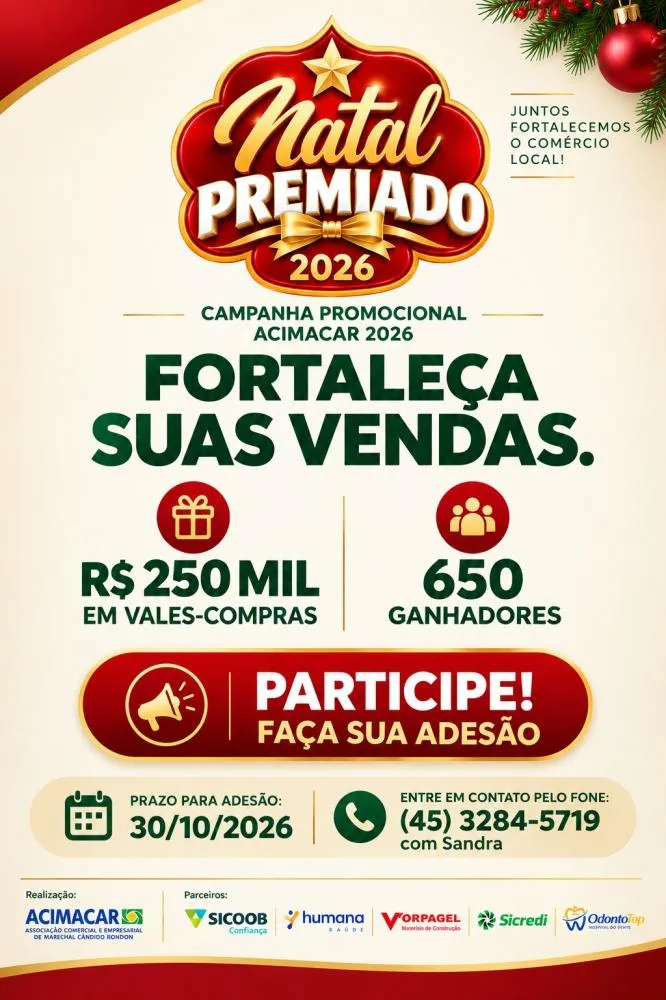 Acimacar abre período de adesão para a Campanha Natal Premiado 2026