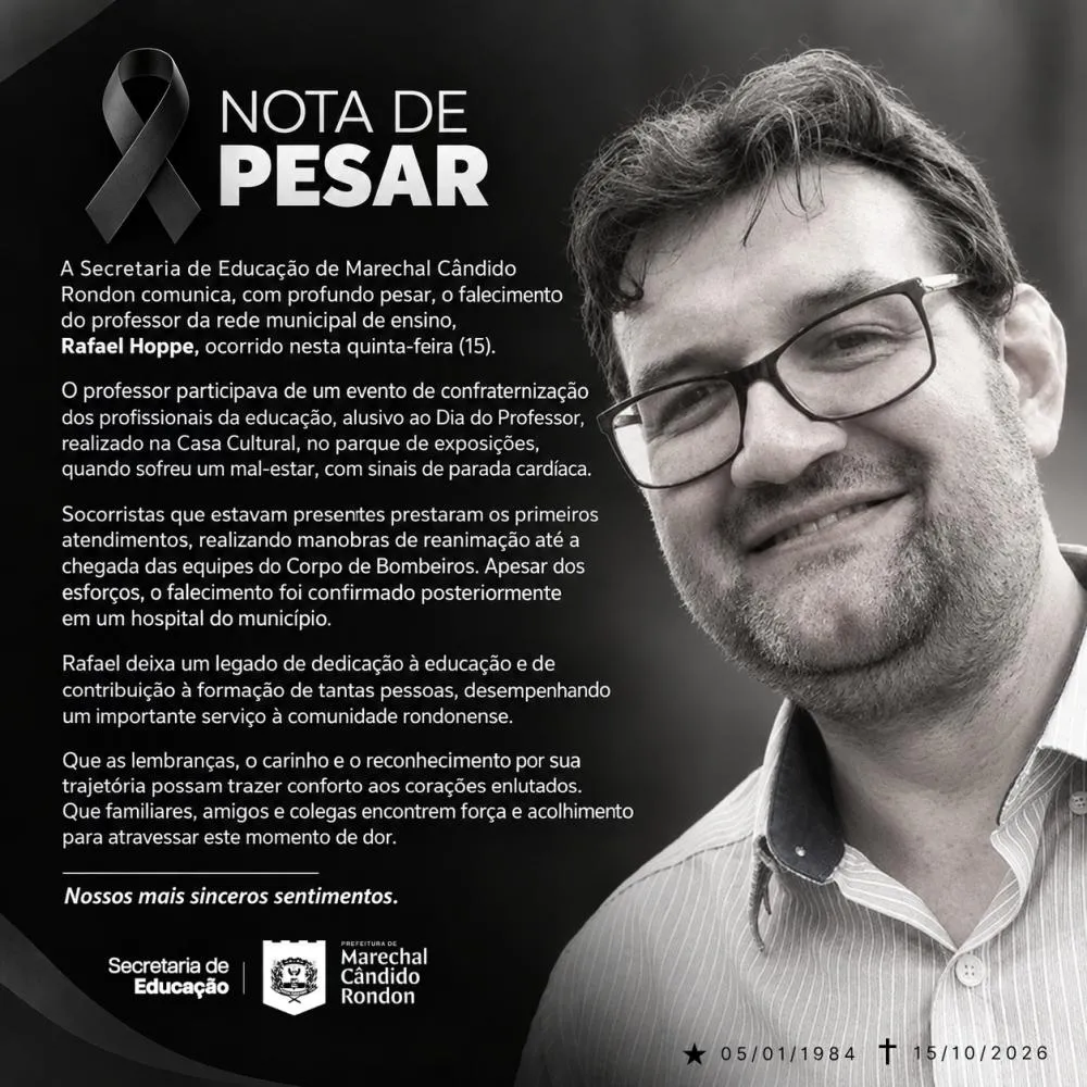 Educação rondonense lamenta morte de professor da rede municipal